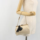 Miu Miu Accessory Pouch Satin Champagne Gold Auth 190668A-24