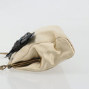 Miu Miu Accessory Pouch Satin Champagne Gold Auth 190668A-5