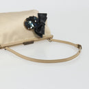 Miu Miu Accessory Pouch Satin Champagne Gold Auth 190668A-7