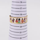 HERMES Emaille GM Beach Bracelet metal Gold Tone Auth 190673M-10