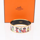 HERMES Emaille GM Beach Bracelet metal Gold Tone Auth 190673M-11
