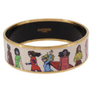 HERMES Emaille GM Beach Bracelet metal Gold Tone Auth 190673M-2