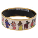 HERMES Emaille GM Beach Bracelet metal Gold Tone Auth 190673M-3
