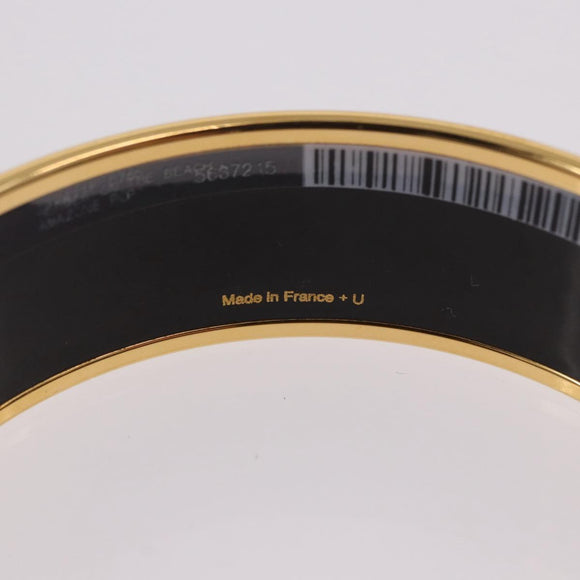 HERMES Emaille GM Beach Bracelet metal Gold Tone Auth 190673M