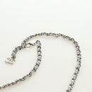 CHANEL Matelasse Chain Shoulder Bag Lamb Skin Silver CC Auth 190674SAM-14