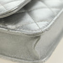CHANEL Matelasse Chain Shoulder Bag Lamb Skin Silver CC Auth 190674SAM-15