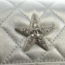 CHANEL Matelasse Chain Shoulder Bag Lamb Skin Silver CC Auth 190674SAM-19