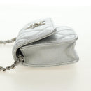 CHANEL Matelasse Chain Shoulder Bag Lamb Skin Silver CC Auth 190674SAM-3