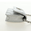 CHANEL Matelasse Chain Shoulder Bag Lamb Skin Silver CC Auth 190674SAM-4