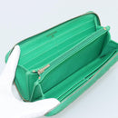 CHANEL Matelasse Long Wallet Lamb Skin Green Gold CC Auth 190675-9