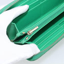 CHANEL Matelasse Long Wallet Lamb Skin Green Gold CC Auth 190675-19