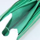 CHANEL Matelasse Long Wallet Lamb Skin Green Gold CC Auth 190675-11