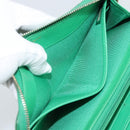 CHANEL Matelasse Long Wallet Lamb Skin Green Gold CC Auth 190675-21