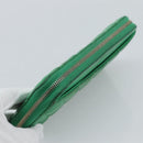 CHANEL Matelasse Long Wallet Lamb Skin Green Gold CC Auth 190675-5