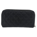 CHANEL Matelasse Cambon Line Long Wallet Leather Black Silver CC Auth 190679-2
