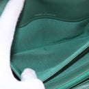 CHANEL Matelasse Long Wallet Lamb Skin Green Silver CC Auth 190682M-16