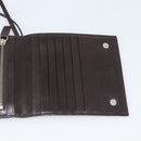 FENDI Zucca Canvas Shoulder Wallet Brown Black Auth 190683A-16