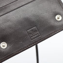 FENDI Zucca Canvas Shoulder Wallet Brown Black Auth 190683A-18