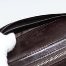 FENDI Zucca Canvas Shoulder Wallet Brown Black Auth 190683A-25