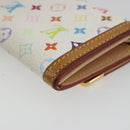 LOUIS VUITTON Multicolor Porte Monnaie Pla Coin Purse White M92657 Auth 190685-15