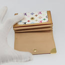 LOUIS VUITTON Multicolor Porte Monnaie Pla Coin Purse White M92657 Auth 190685-17