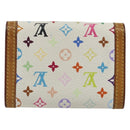 LOUIS VUITTON Multicolor Porte Monnaie Pla Coin Purse White M92657 Auth 190685-2