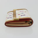 LOUIS VUITTON Multicolor Porte Monnaie Pla Coin Purse White M92657 Auth 190685-3