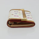 LOUIS VUITTON Multicolor Porte Monnaie Pla Coin Purse White M92657 Auth 190685-4