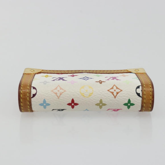 LOUIS VUITTON Multicolor Porte Monnaie Pla Coin Purse White M92657 Auth 190685