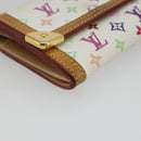 LOUIS VUITTON Multicolor Porte Monnaie Pla Coin Purse White M92657 Auth 190685-14