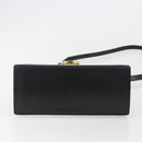 Salvatore Ferragamo Gancini Hand Bag Leather 2way Black Gold Auth 190688-5