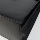 Salvatore Ferragamo Gancini Hand Bag Leather 2way Black Gold Auth 190688-16