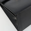 Salvatore Ferragamo Gancini Hand Bag Leather 2way Black Gold Auth 190688-17