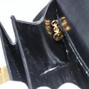 Salvatore Ferragamo Gancini Hand Bag Leather 2way Black Gold Auth 190688-23