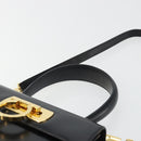 Salvatore Ferragamo Gancini Hand Bag Leather 2way Black Gold Auth 190688-14
