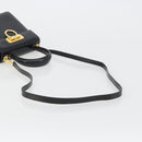 Salvatore Ferragamo Gancini Hand Bag Leather 2way Black Gold Auth 190688-8