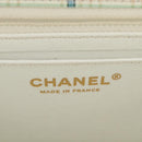 CHANEL Matelasse 20 Chain Shoulder Bag Leather White Gold CC Auth 190689SAM-20