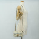 CHANEL Matelasse 20 Chain Shoulder Bag Leather White Gold CC Auth 190689SAM-26