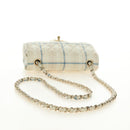 CHANEL Matelasse 20 Chain Shoulder Bag Leather White Gold CC Auth 190689SAM-7