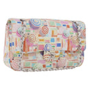 CHANEL Matelasse 25 Chain Bag Lamb Skin Multicolor Silver CC Auth 190690SM-1