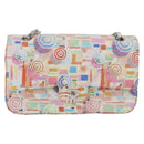 CHANEL Matelasse 25 Chain Bag Lamb Skin Multicolor Silver CC Auth 190690SM-2