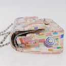 CHANEL Matelasse 25 Chain Bag Lamb Skin Multicolor Silver CC Auth 190690SM-5
