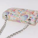 CHANEL Matelasse 25 Chain Bag Lamb Skin Multicolor Silver CC Auth 190690SM-6