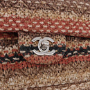 CHANEL Matelasse 25 Chain Shoulder Bag Raffia Multicolor Silver CC Auth 190691SM-14