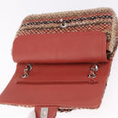 CHANEL Matelasse 25 Chain Shoulder Bag Raffia Multicolor Silver CC Auth 190691SM-15