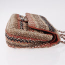 CHANEL Matelasse 25 Chain Shoulder Bag Raffia Multicolor Silver CC Auth 190691SM-4