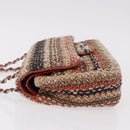 CHANEL Matelasse 25 Chain Shoulder Bag Raffia Multicolor Silver CC Auth 190691SM-5