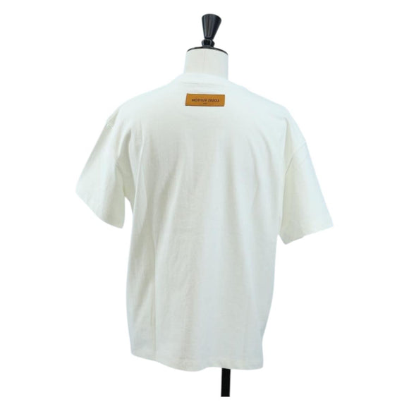 LOUIS VUITTON T Shirt Rainbow Printed T Shirt Cotton S White LV Auth 190692M