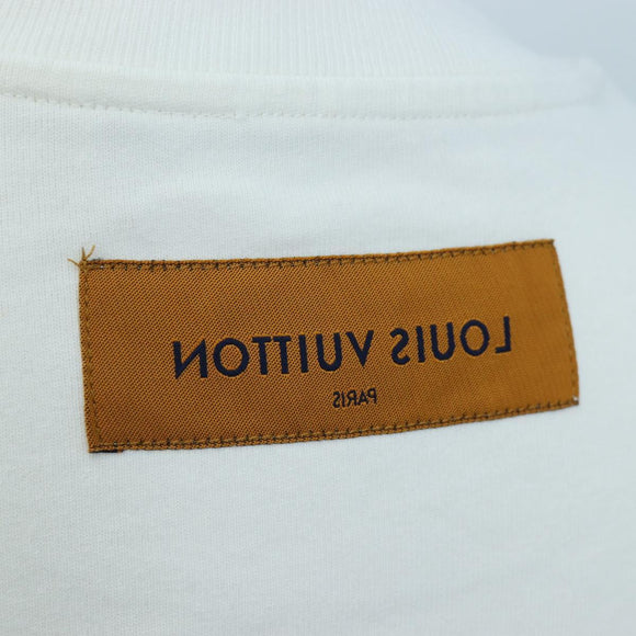 LOUIS VUITTON T Shirt Rainbow Printed T Shirt Cotton S White LV Auth 190692M
