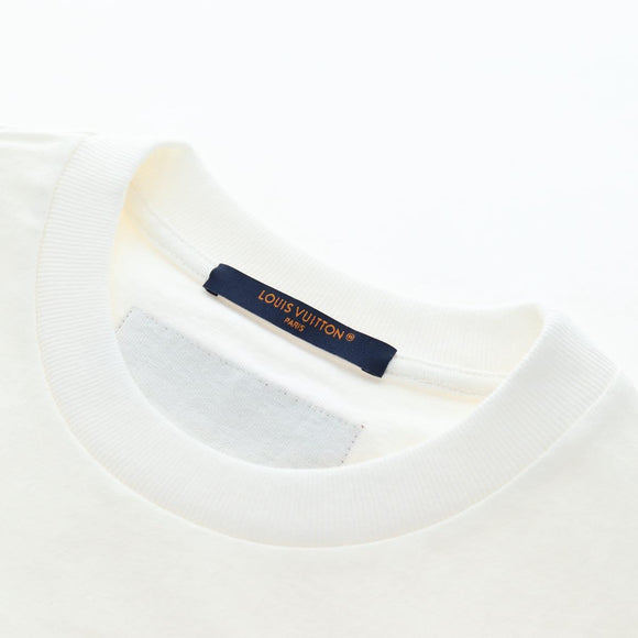 LOUIS VUITTON T Shirt Rainbow Printed T Shirt Cotton S White LV Auth 190692M